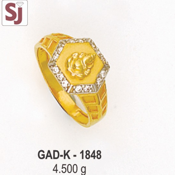 ganpati gents ring diamond GAD-K-1848