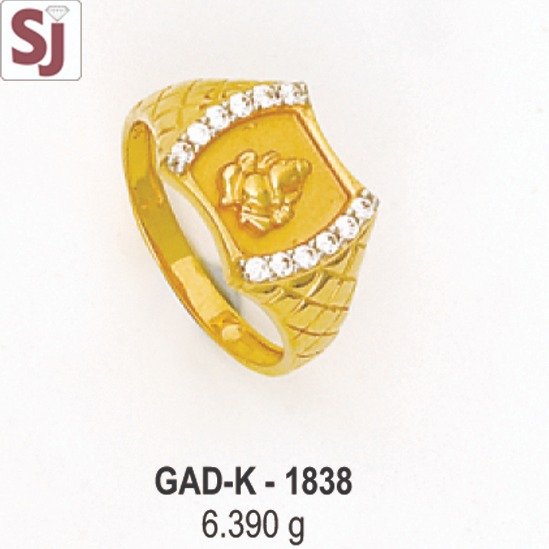 ganpati gents ring diamond GAD-K-1838