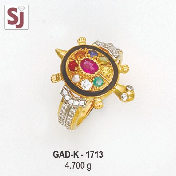 Tortoise Navagraha Gents Ring Diamond GAD-K-1713