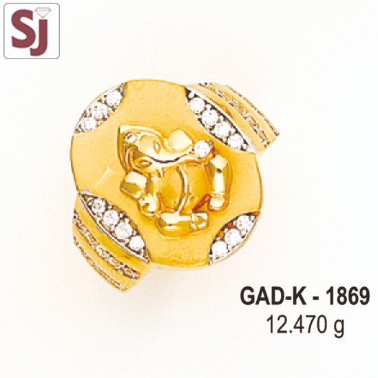 Ganpati Gents Ring Diamond GAD-K-1869