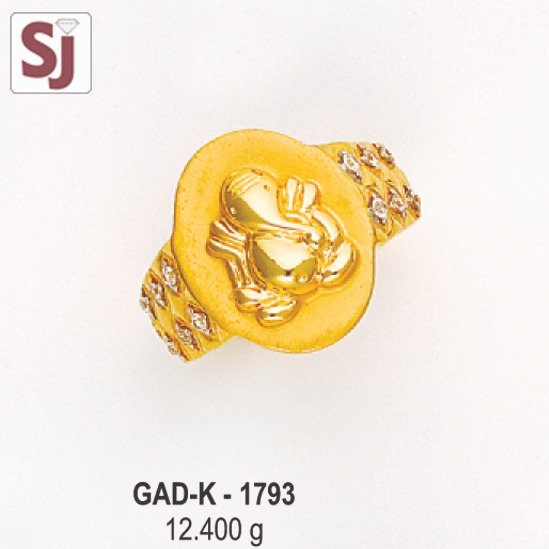Ganpati Gents Ring Diamond GAD-K-1793