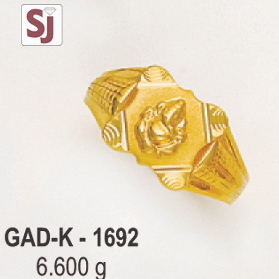 Ganpati Gents Ring Diamond GAD-K-1692