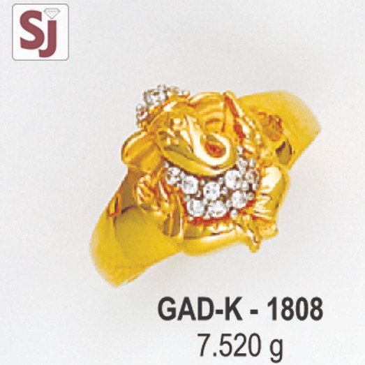 Ganpati Gents Ring Diamond GAD-K-1808